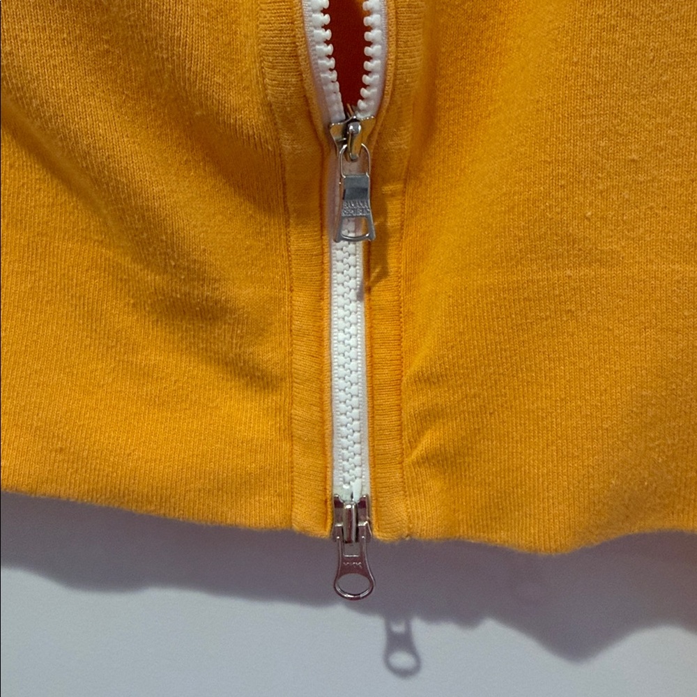 Colorful Banana Republic Knit Orange Sweater Jacket Contrasting Elbow Patches XL - Picture 4 of 6